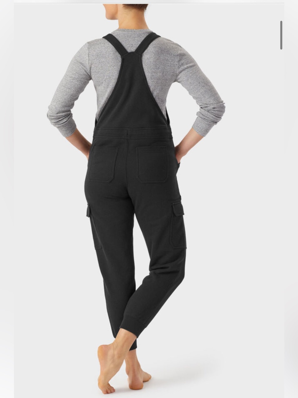 Duluth Trading Souped Up Sweat Jogger Cotton Overalls Black Sz Small Drawstring - Picture 2 of 10